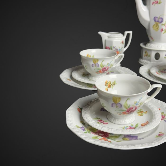 Serwis kawowy Rosenthal biała maria bukiet letni sommerstraus B4/12145