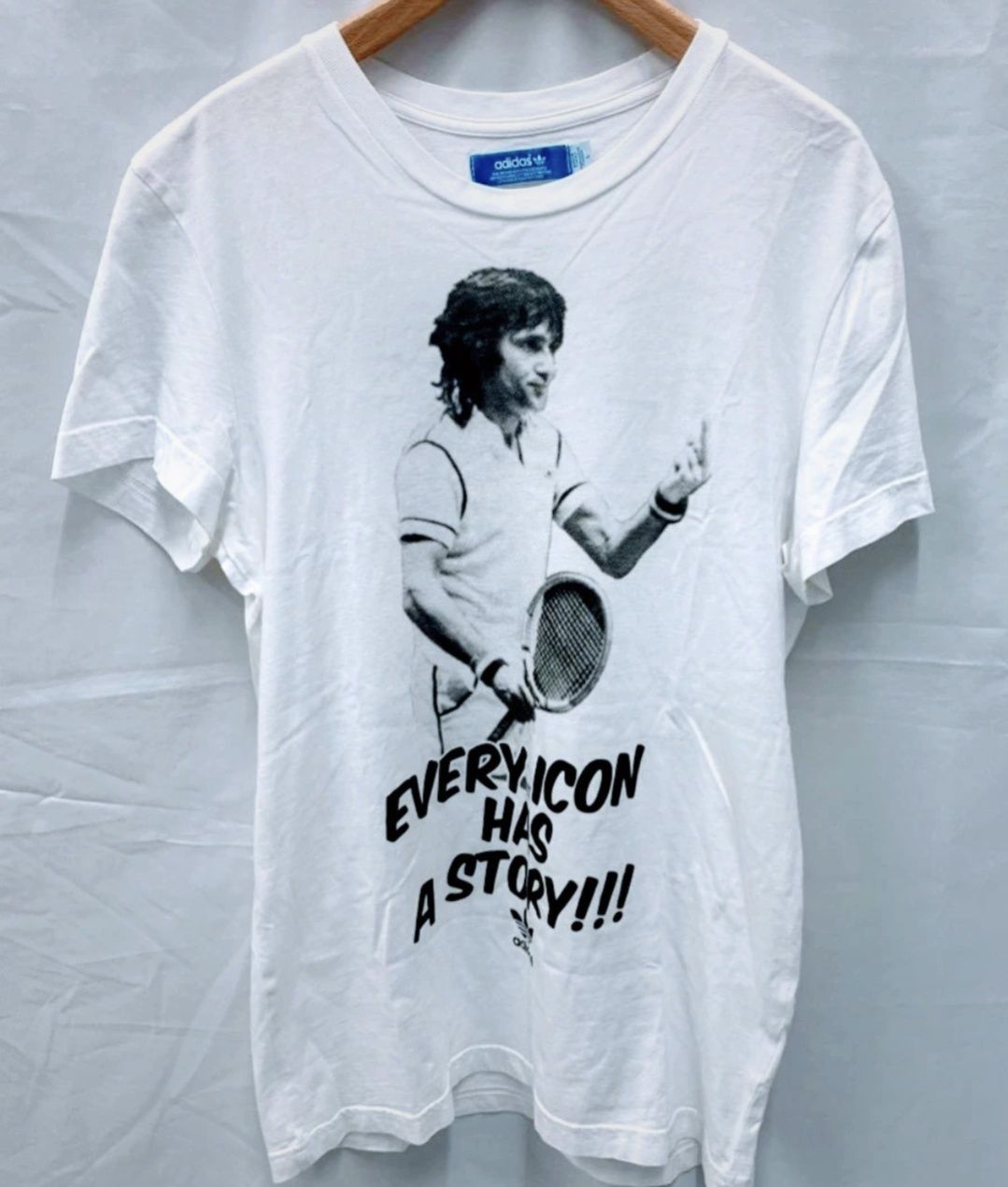 Ilie Nastase tennis adidas originals retro vintage tshirt