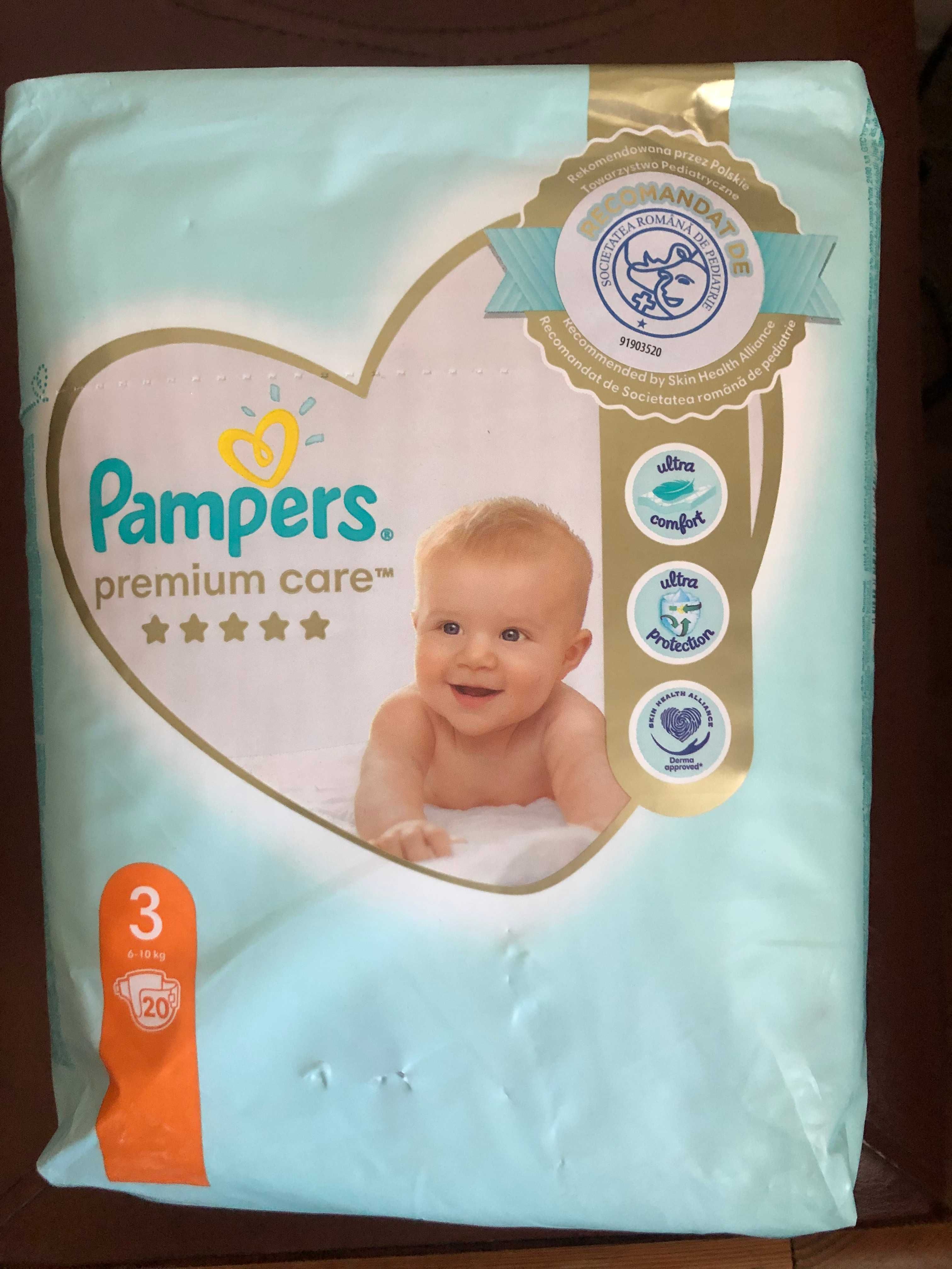 Памперсы Подгузники Pampers Premium Care размер 3, 6-10 кг, 20 шт