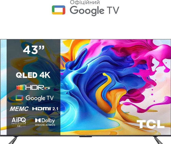 Телевизор 4K ultra HD OLED TCL 43C645 43 дюйма smart tv google tv ps5