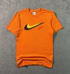 Koszulka Nike Pomarańczowa Double Swoosh Streetwear Basic Cotton