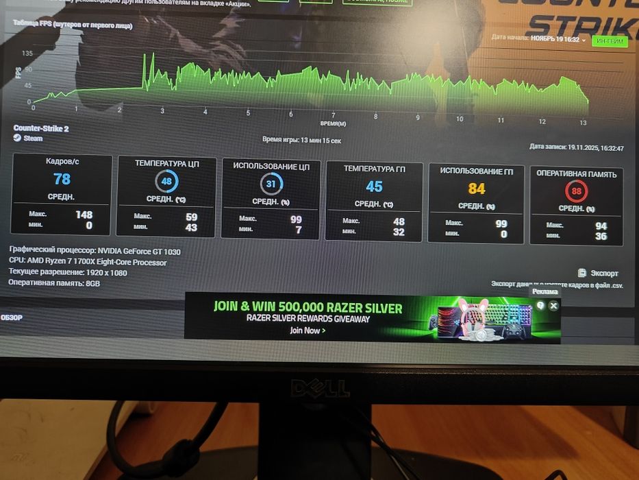 MSI GT 1030 2GB GDDR5 Aero ITX OC – Ідеальний стан, холодна