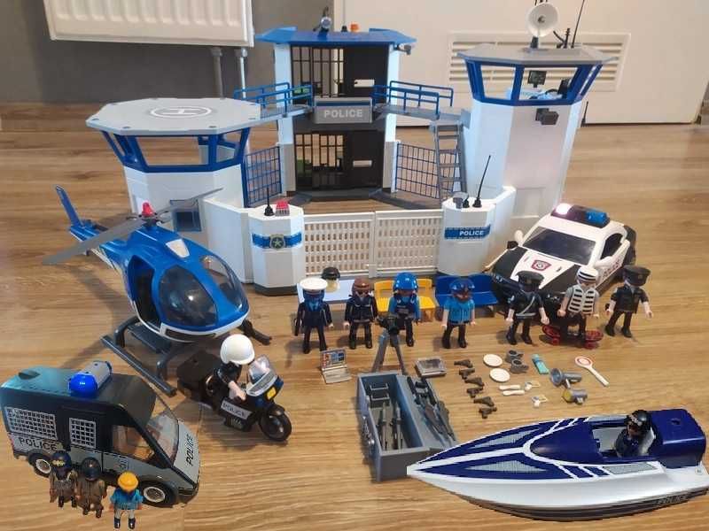 Duży zestaw Komisariat policji helikopter radiowóz motor Playmobil