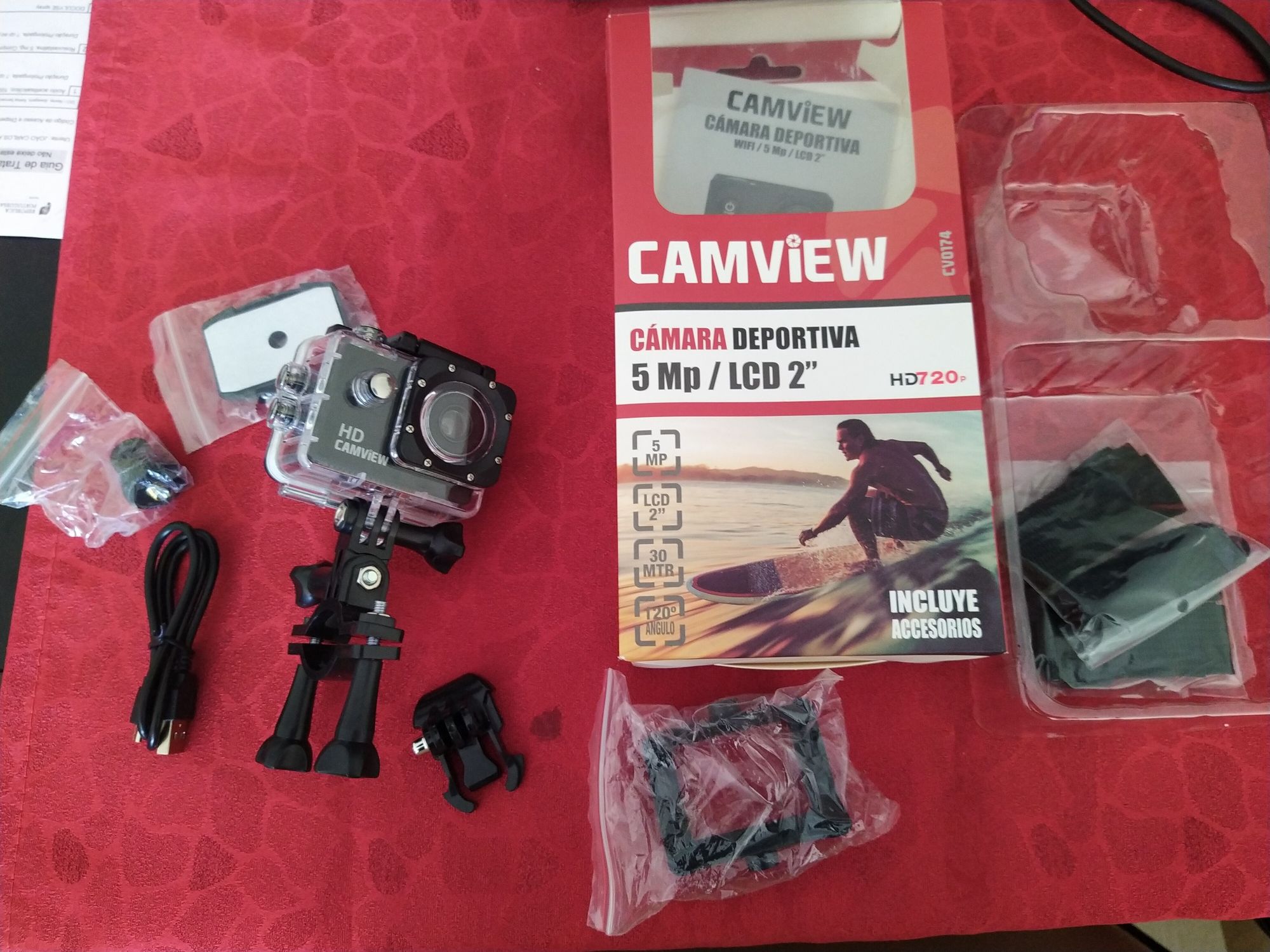 Câmara de Acção Desportiva Full HD 720P 5MPX LCD 2"