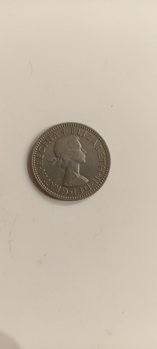 1 szyling, one shilling 1955, Elizabeth II, Wielka Brytania