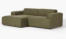 Sofa narożna 3-os lewostronna Melva oliwkowozielona 238x143x75cm