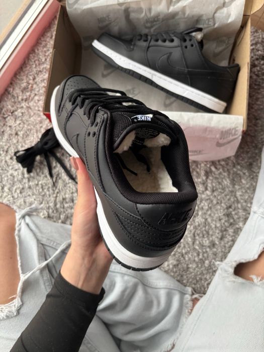 Nike Dunk Low Black White ХУТРО