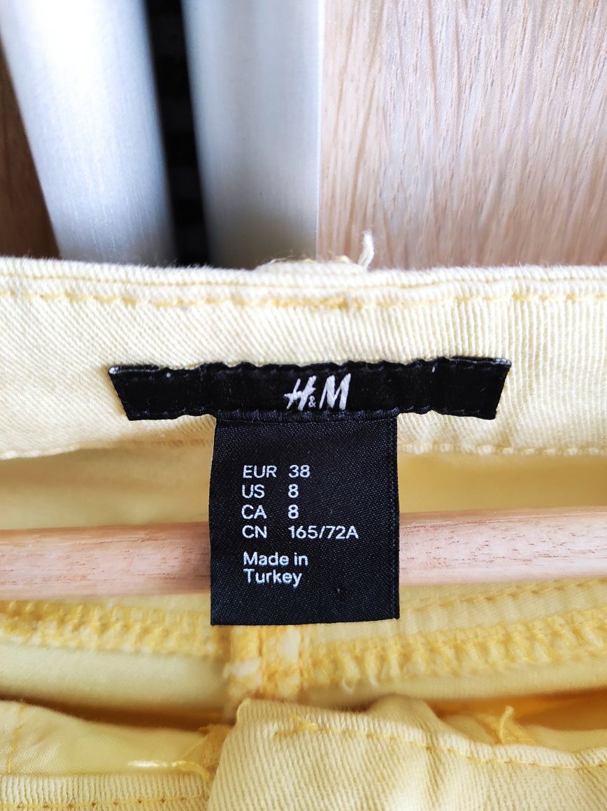 Spodnie damskie żółte H&M rozm. 38