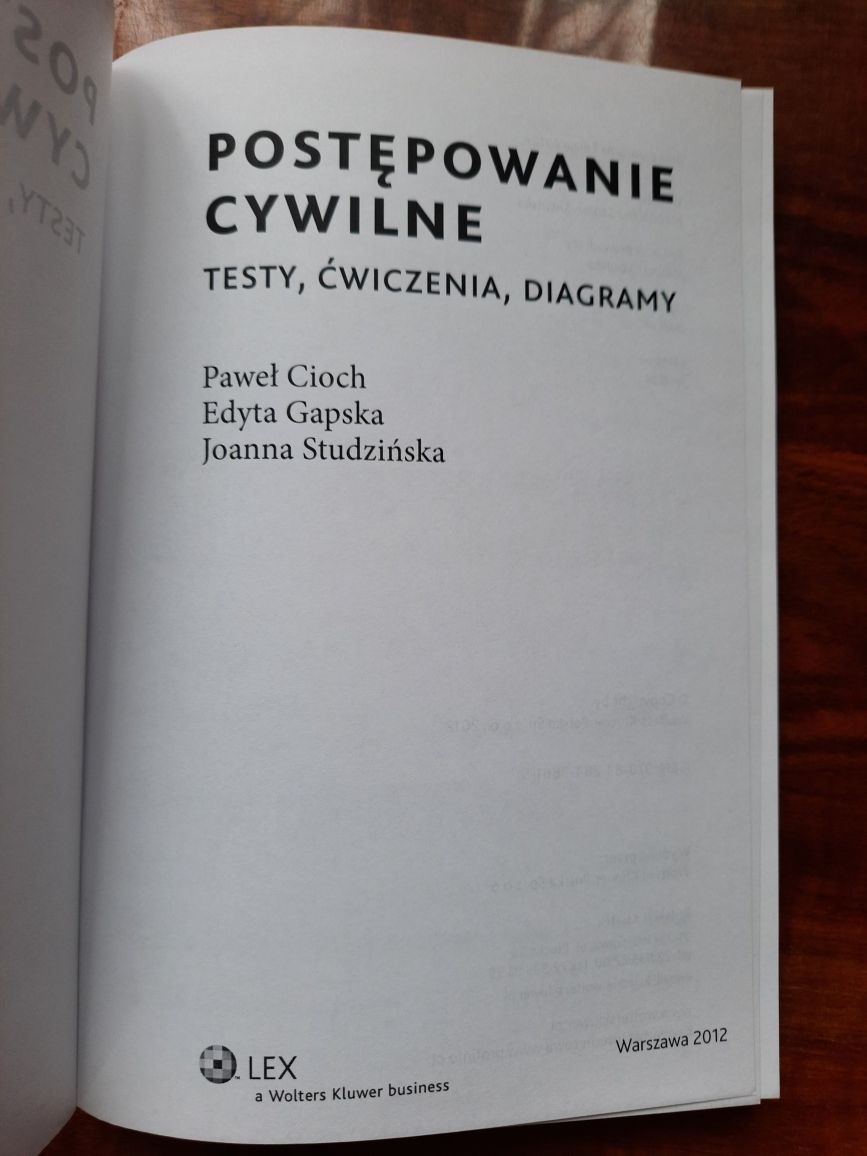 Postępowanie cywilne. Testy, ćwiczenia, diagramy. Cioch.