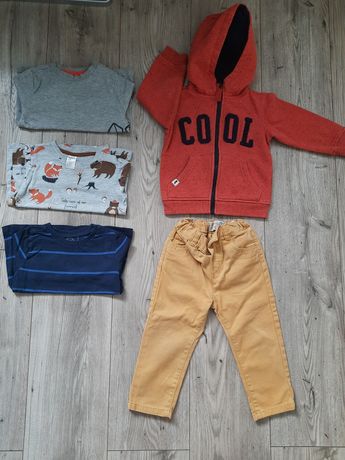 Zestaw/paka ubrań chłopięcych,  86-92, spodnie, bluza, bluzki