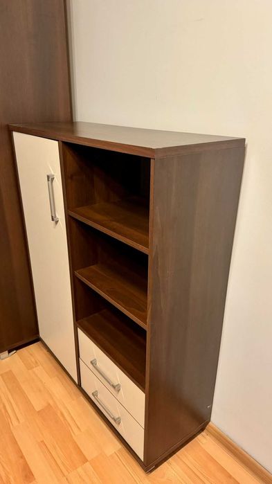 Komplet mebli Szafa Komoda Szafka brązowo szare