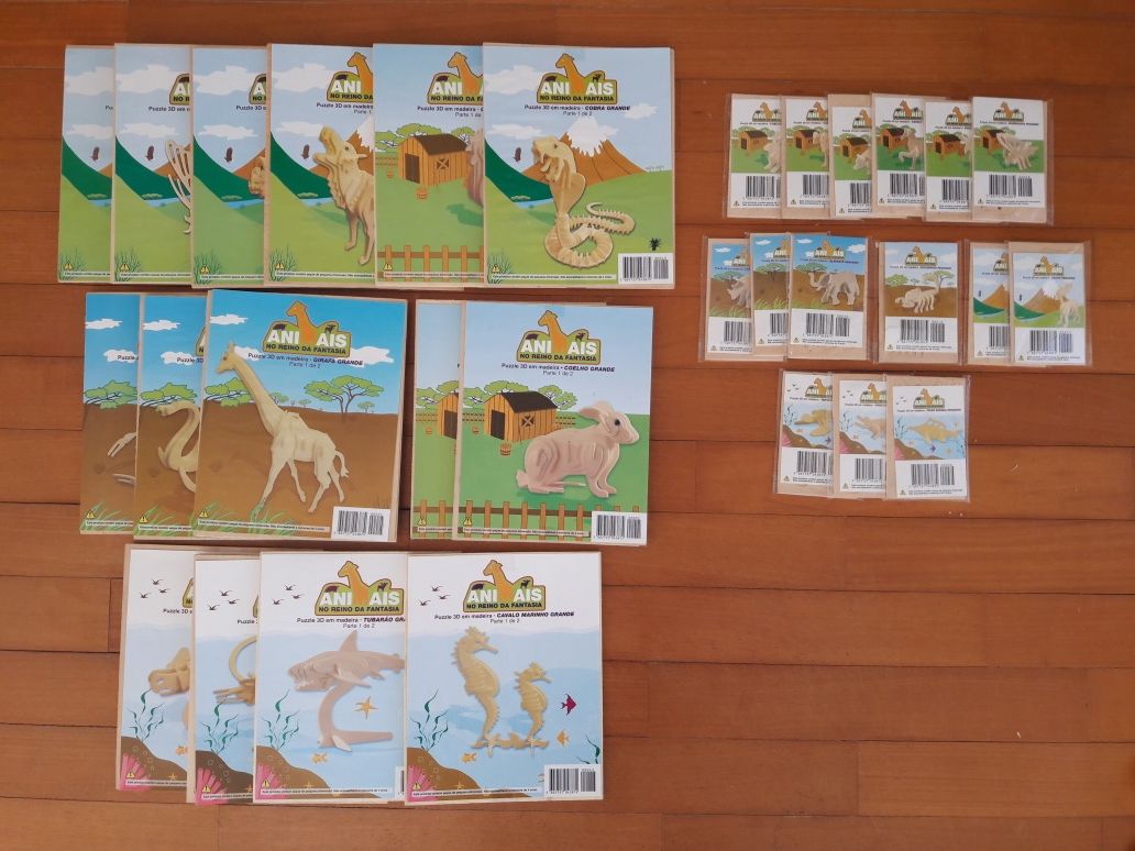 Puzzle 3D em Madeira - Animais no Reino da Fantasia