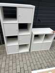 Ikea kallax 4x2 z bialymi wkladami