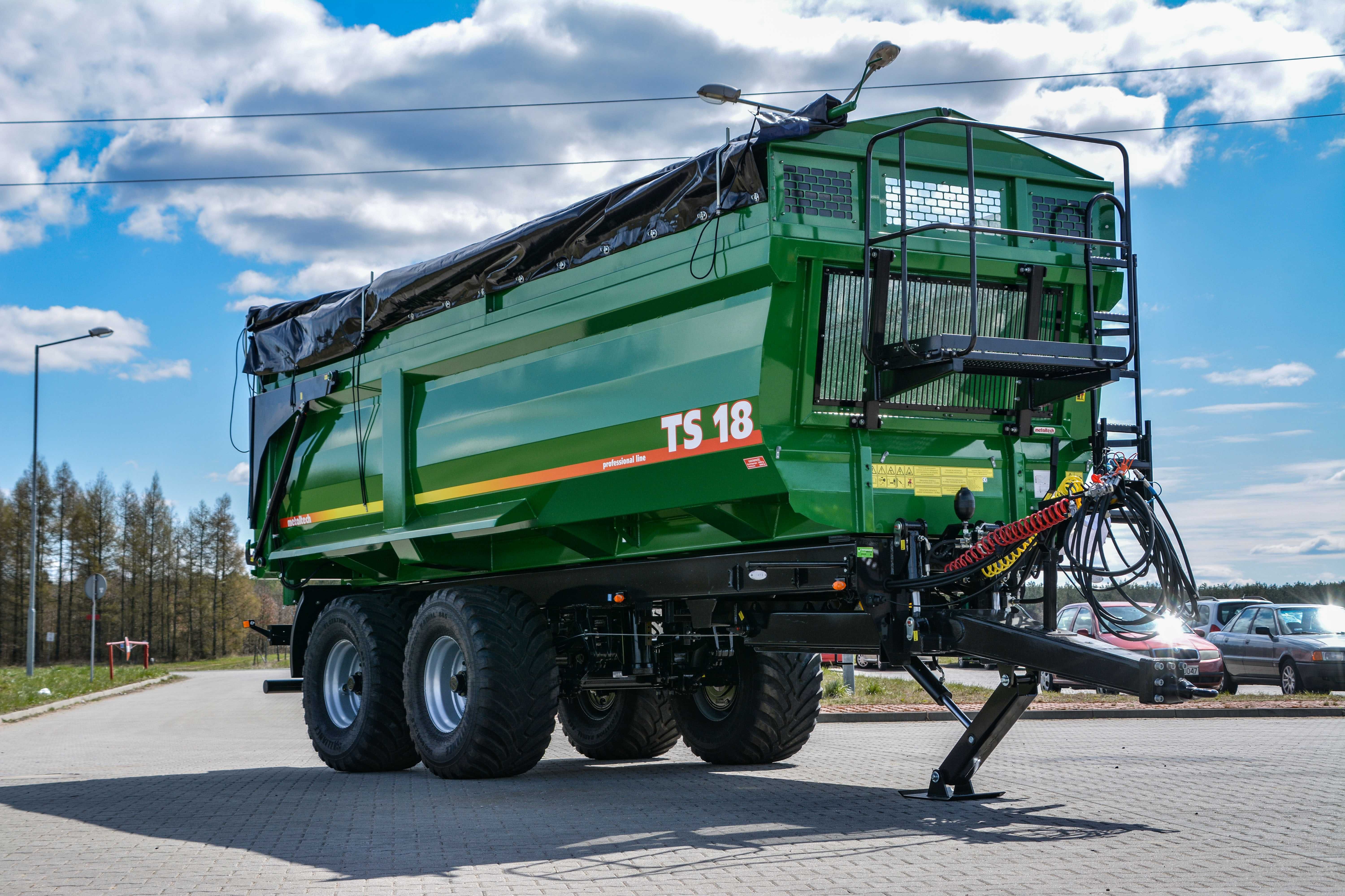 Przyczepa rolnicza skorupowa METAL-TECH TS 18 Ton PROMOCJA OŚ SKRĘTNA