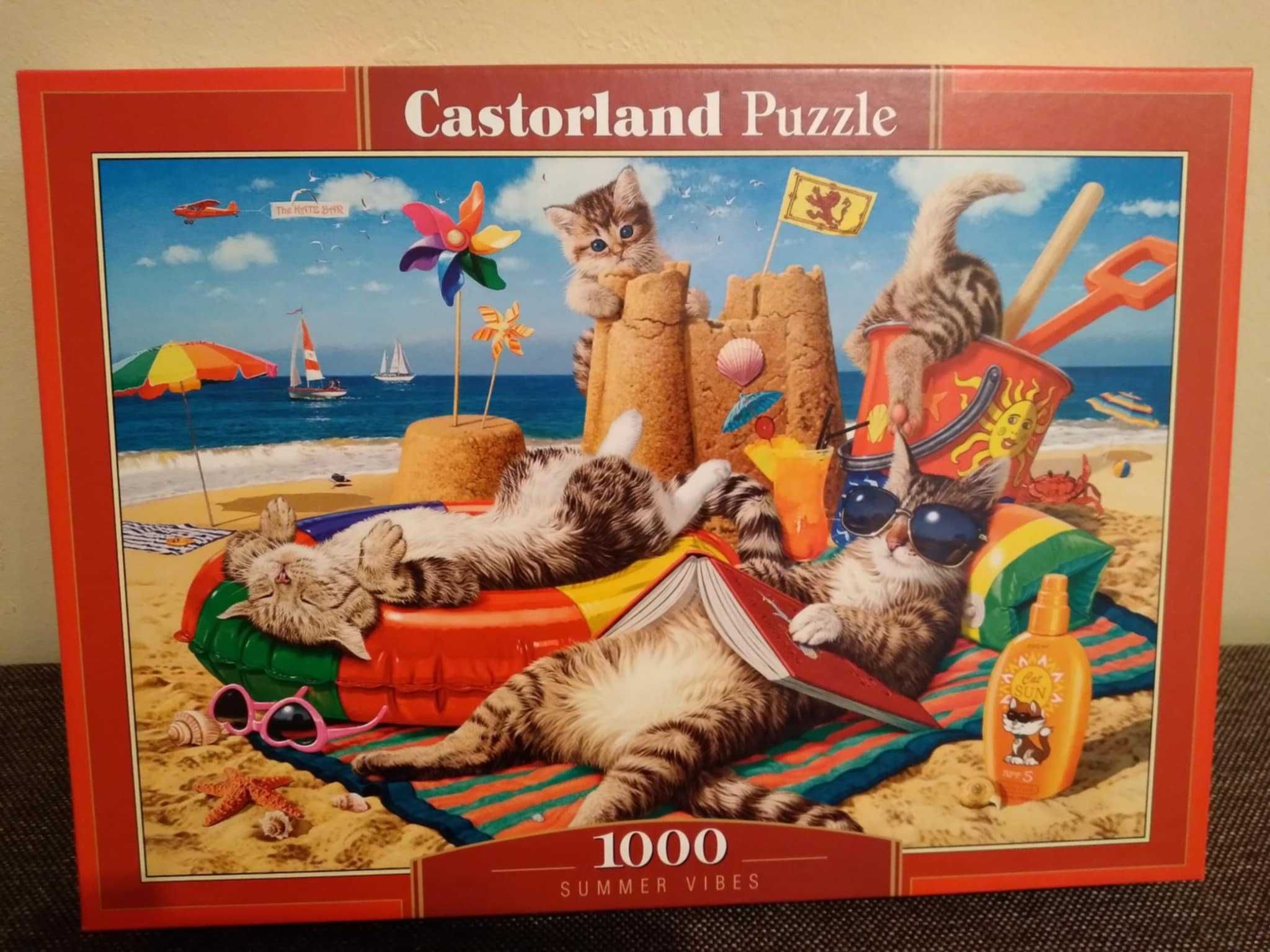 sprzedam puzzle castorland 1000 koty na plaży summer vibes