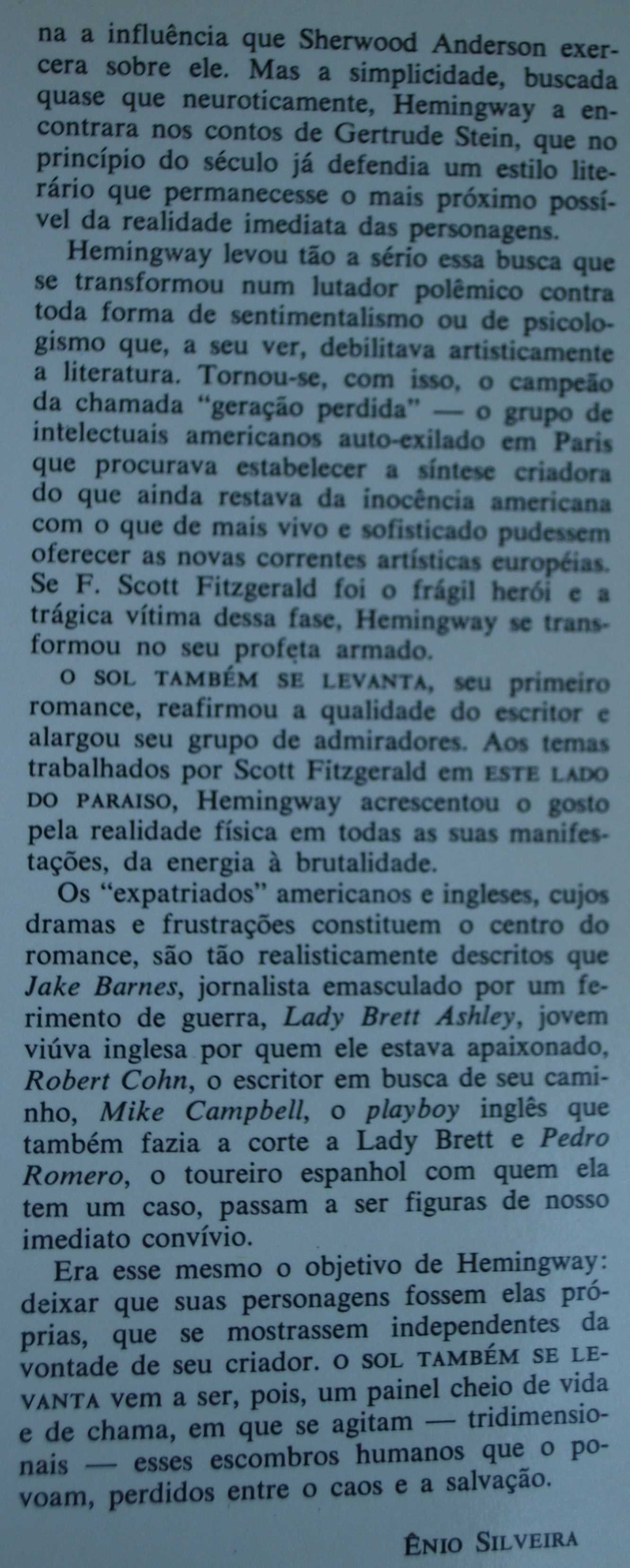 O Sol Também Se Levanta de Ernest Hemingway