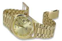Złoty zegarek z bransoletą męski 14k 585 Geneve mw013ydyy&mbw006y B