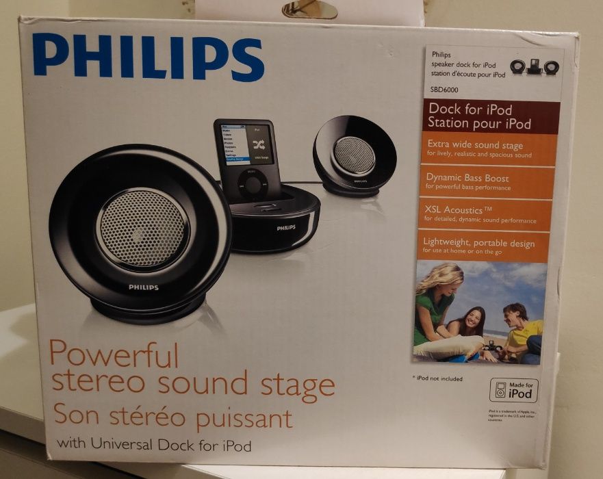 Colunas Philips SBD6000 para Apple Ipod - Novas