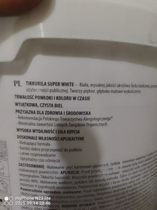 Tikkurila biała farba lateksowa 20L