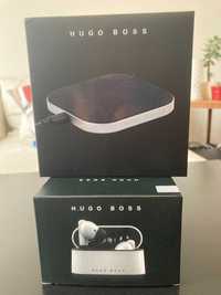 HUGO BOSS Wireless Earbuds Headphones and Wireless Charger