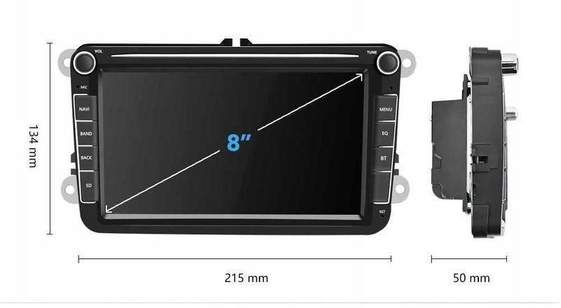 SKLEP! Radio 8 cali ANDROID VW SEAT USB YouTube Passat B6 B7 Golf Eos