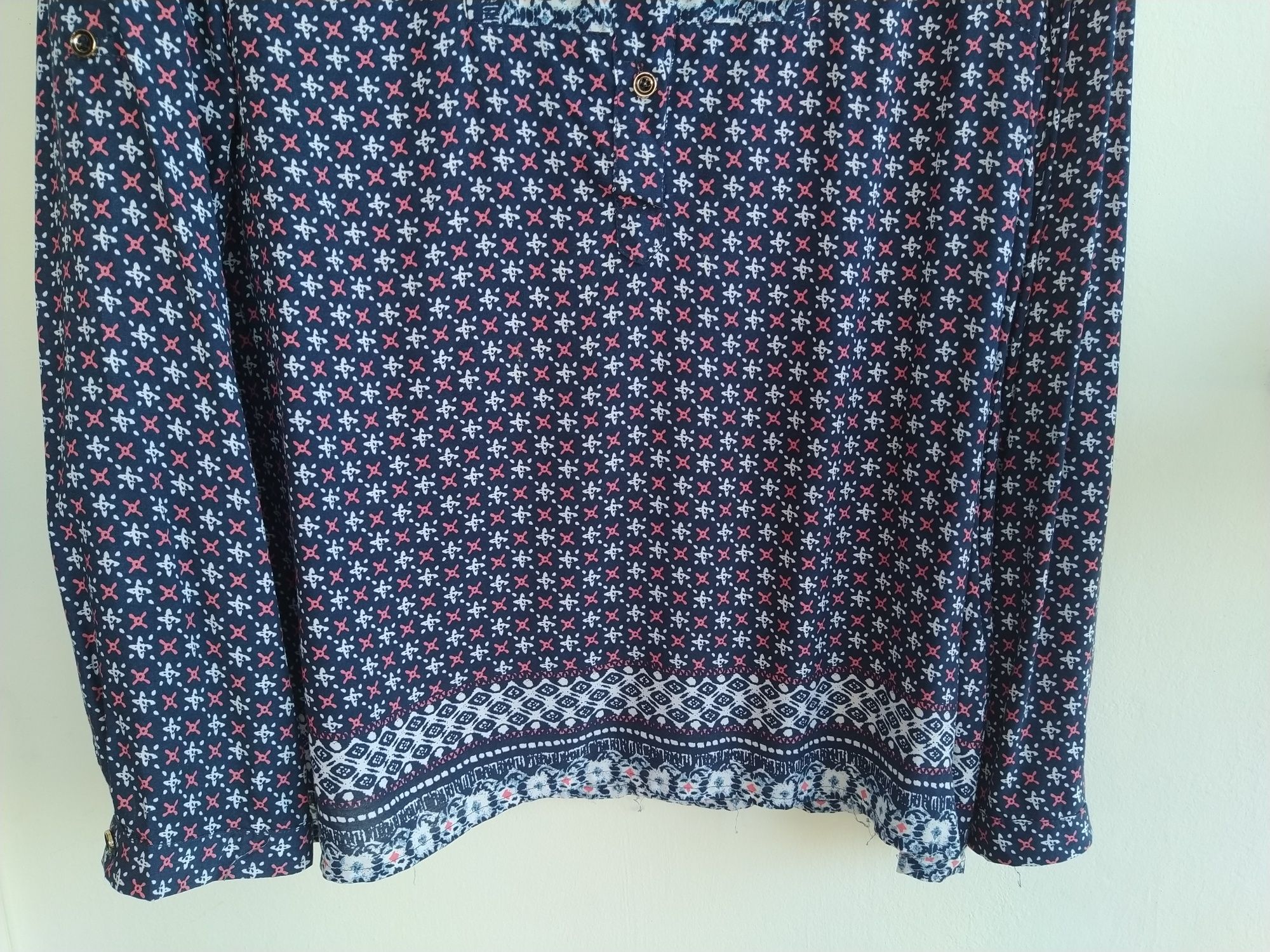 Blusa / túnica azul estilo étnico - Tamanho XL