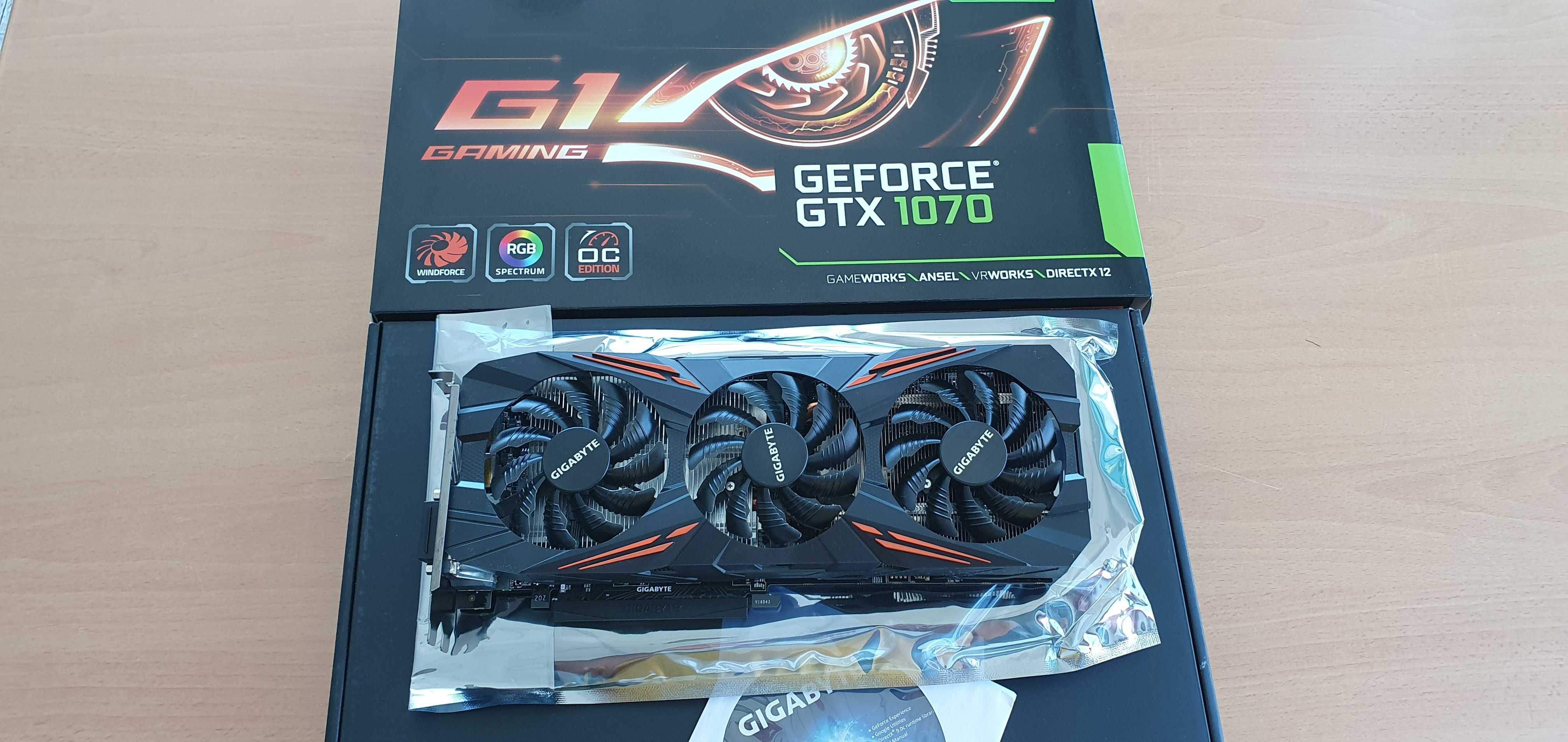 Gráfica Gigabyte Nvidia GTX 1070 G1 Gaming 8GB GDDR5X / 256 Bit PCIE3