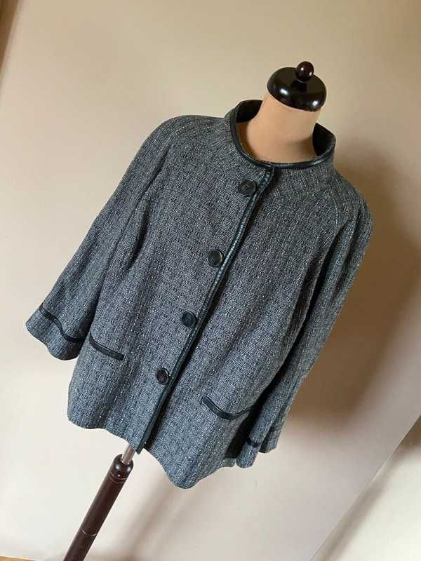 Jones new york xxxl 54 52 lekki plaszcz narzutka kurtka welna wool
