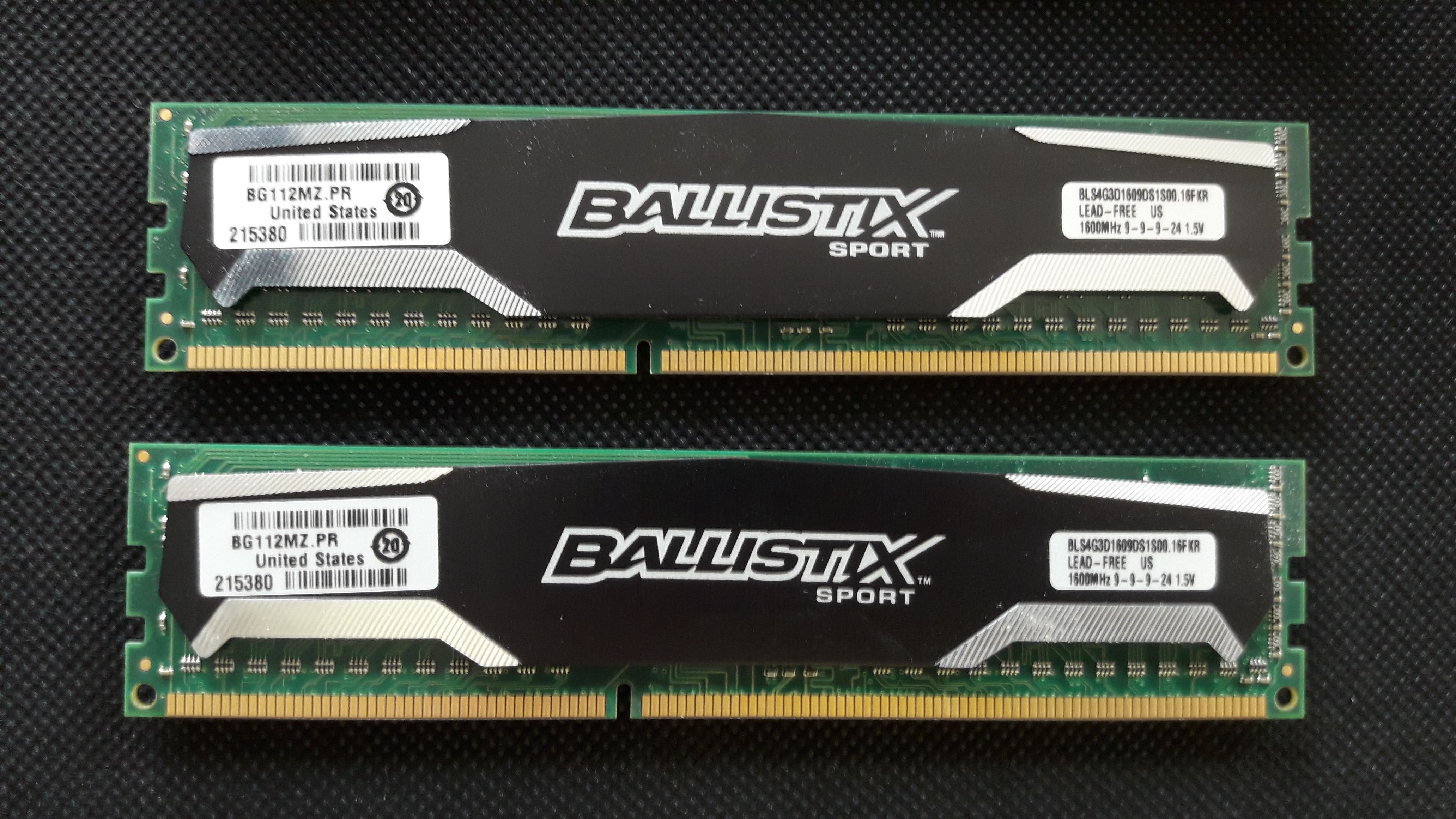 RAM Ballistix 8GB (2x4GB) DDR3 1600MHz CL(9 9 9 24)