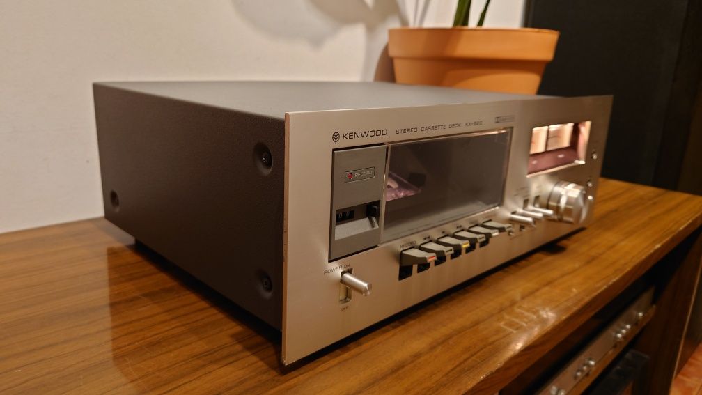 Kenwood KX620, magnetofon kasetowy, aluminium, wychyły, vintage 70'