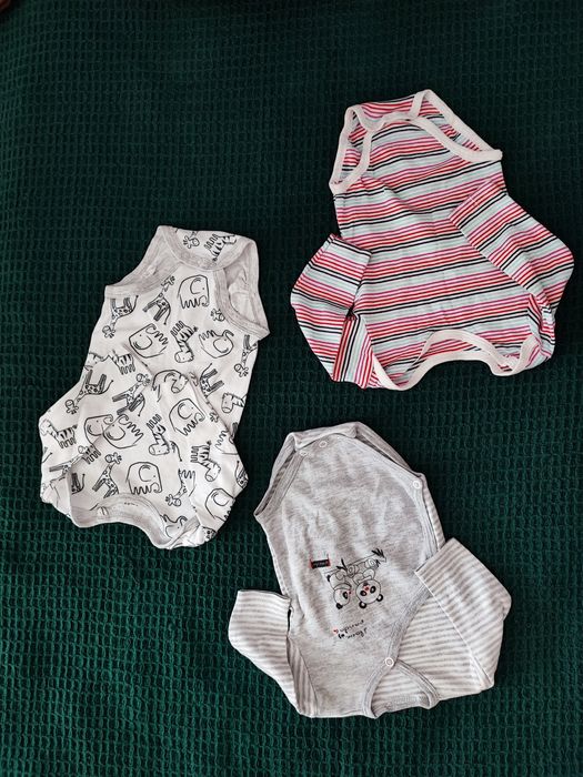 Mega duży kolorowy zestaw ubranek dla dziewczynki rozmiar 62/68