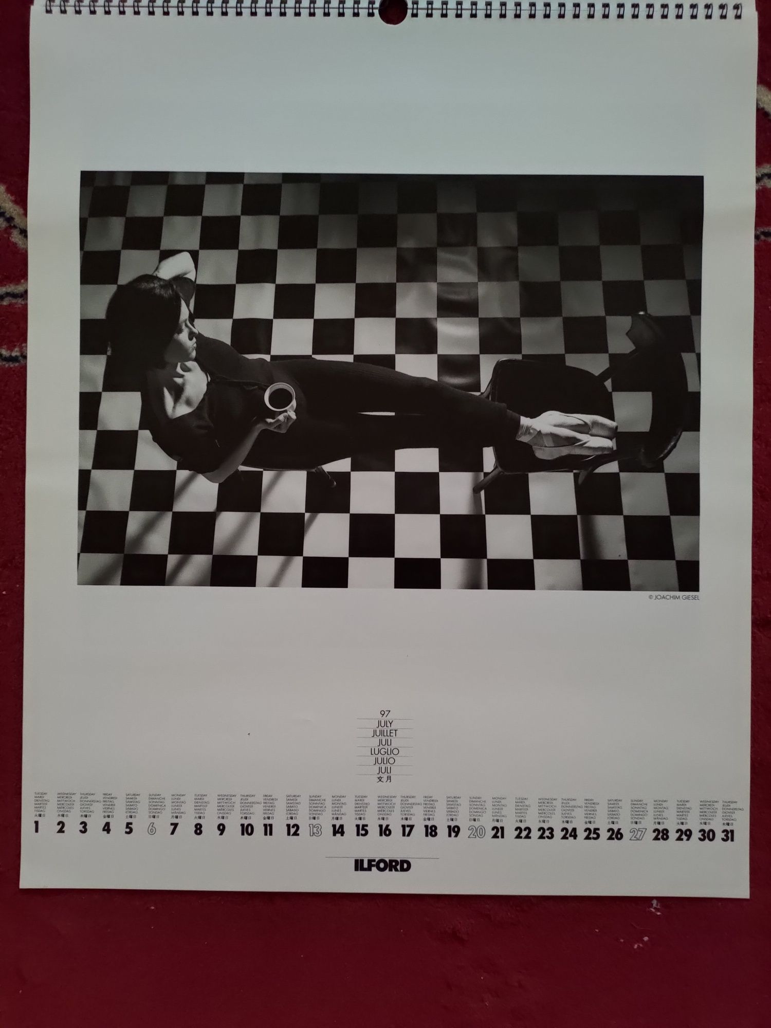 Calendário de parede Ilford 1997