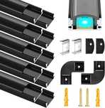 Molfanco Aluminiowy profil LED, 12 x 1 m, z czarną pokrywą