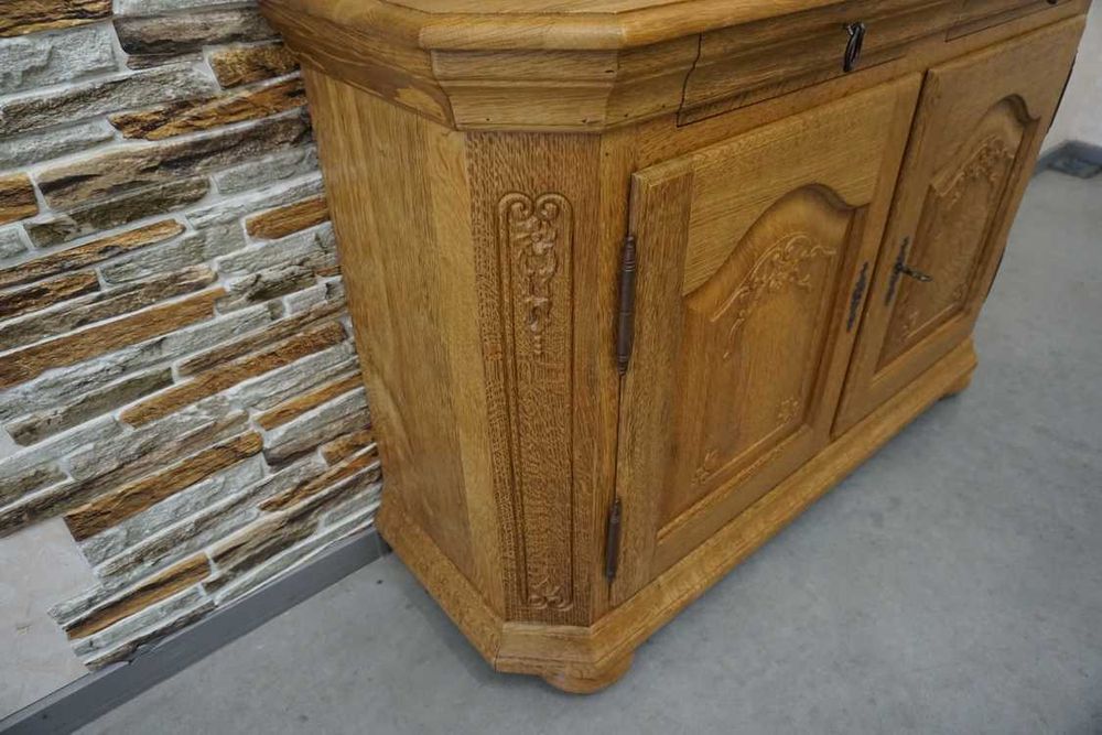 Komoda Lity Dąb 2 Drzwiowa Zgrabna Płytka szer. 117 cm  (p-1274)