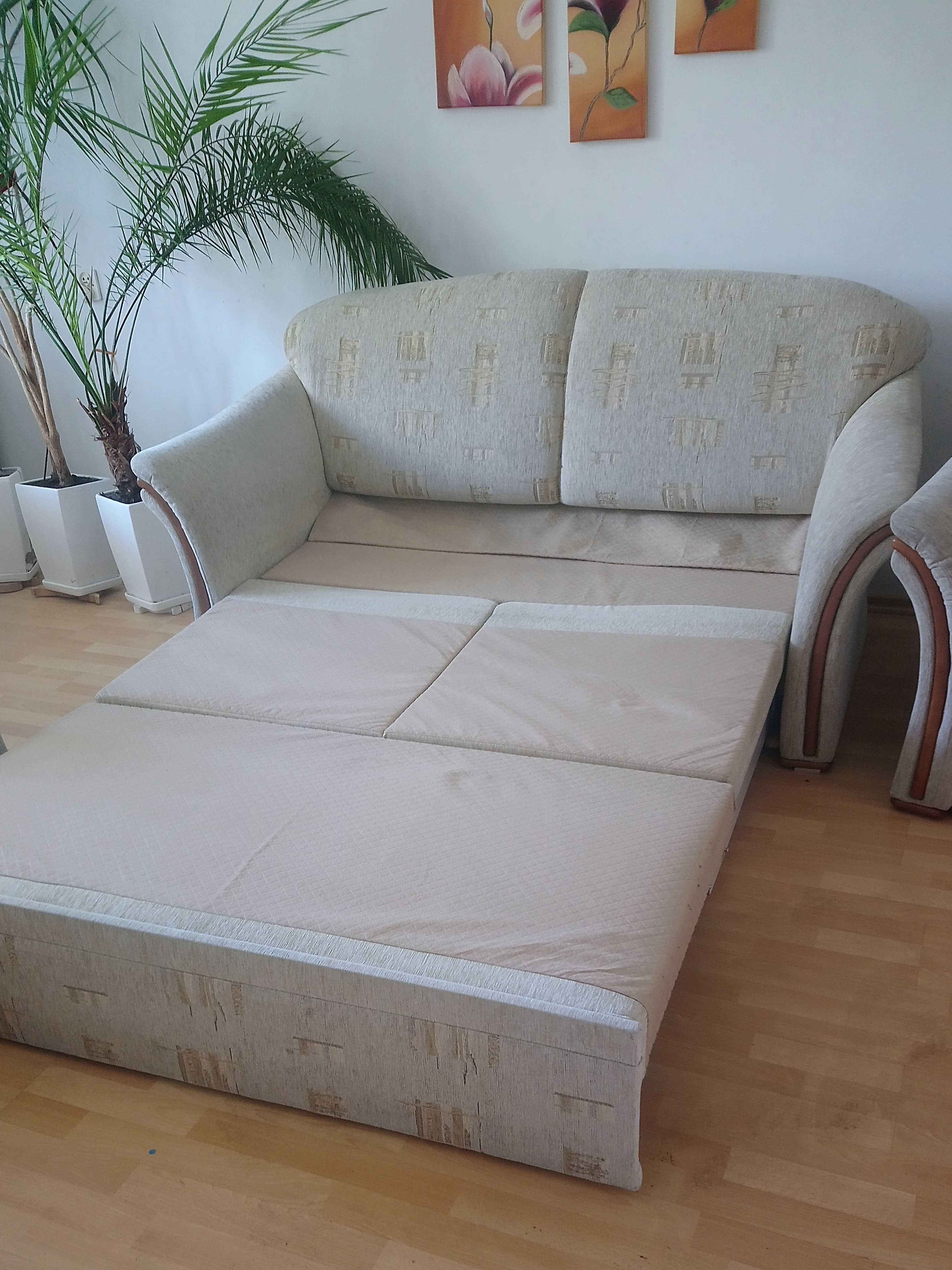 Wypoczynek, kanapa z funkcją spania, 2 fotele, zestaw