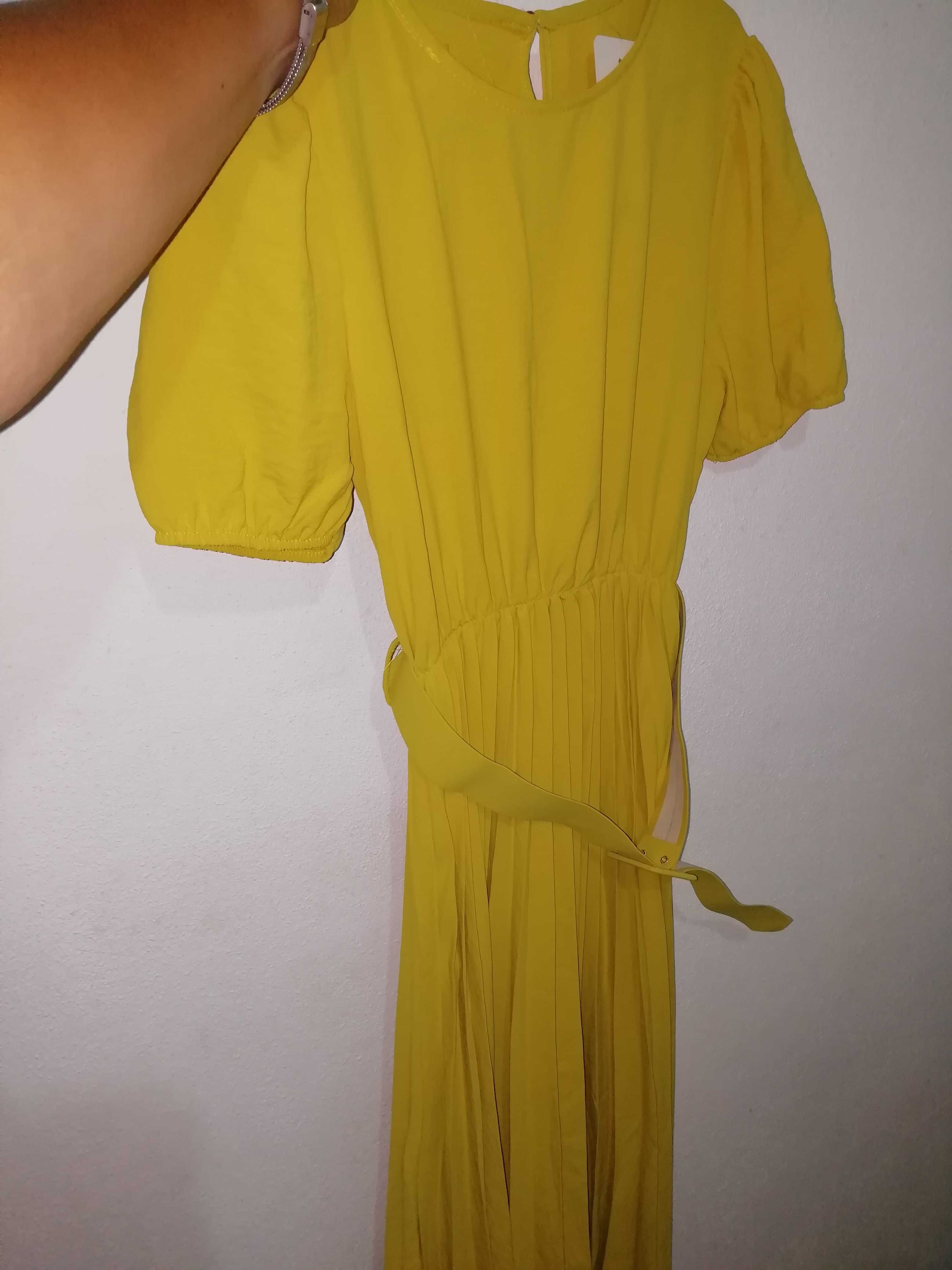 Vestido amarelo mostarda novo