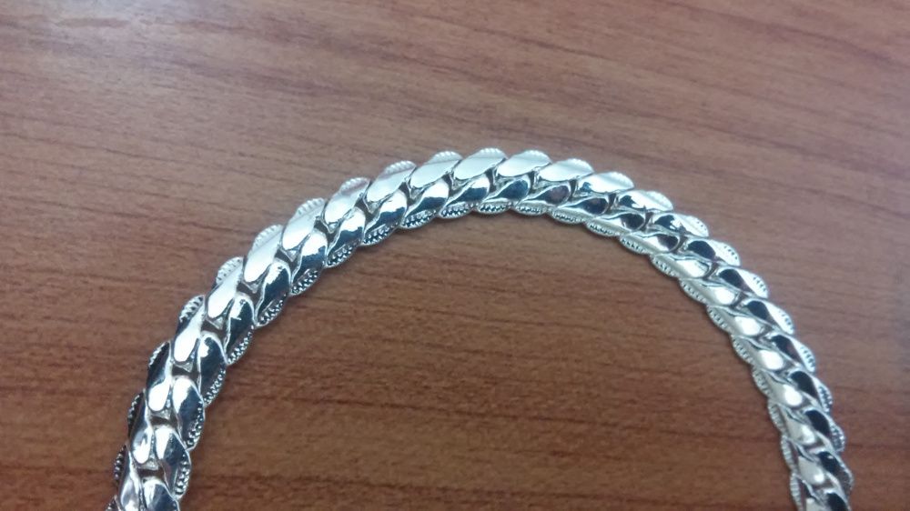 Pulseira para Homem Banho Prata Malha Original (NOVA) P. Grátis