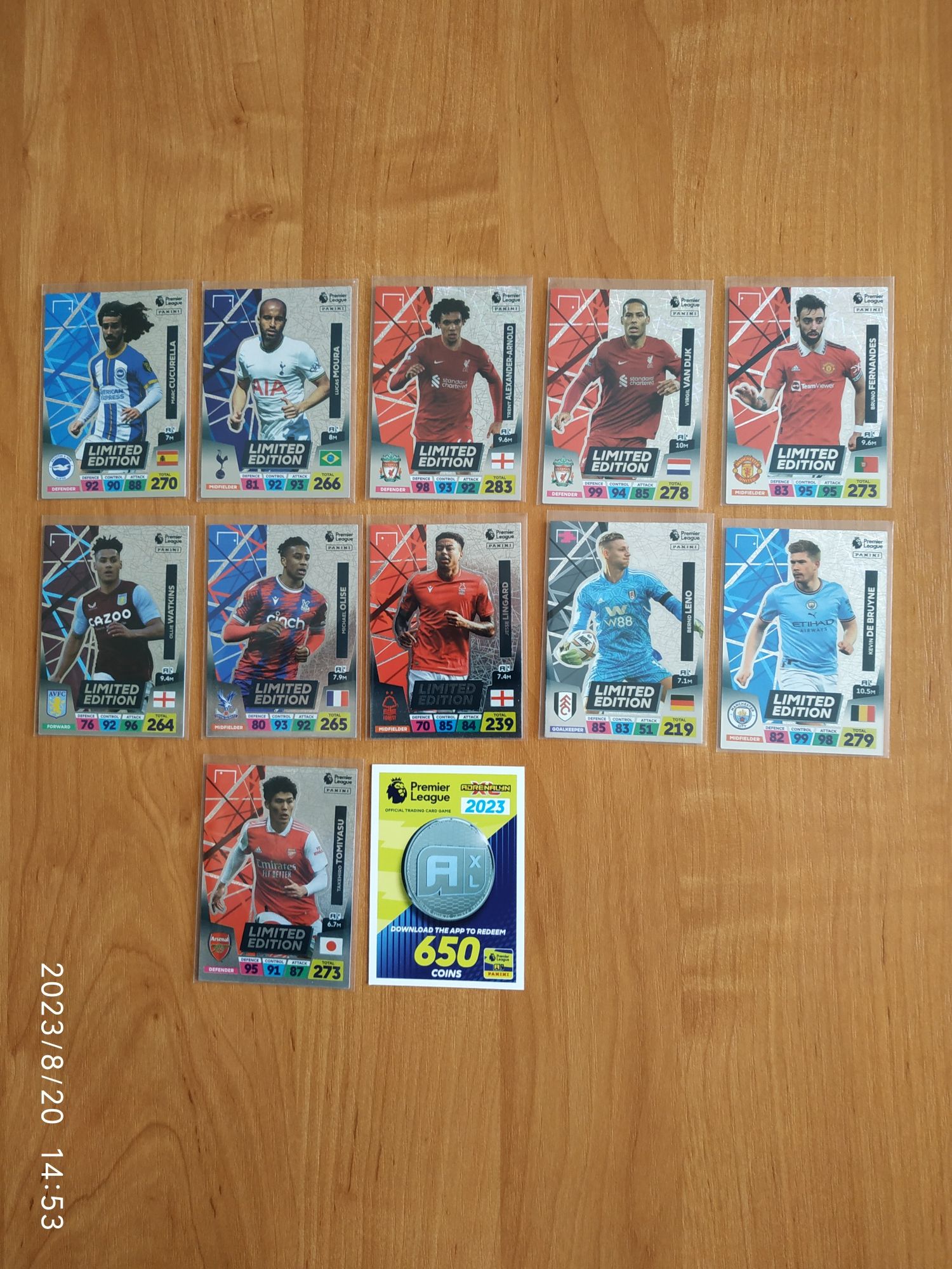 Panini Premier League 2023 Adrenalyn XL - 11 kart Limited (Fernandes)