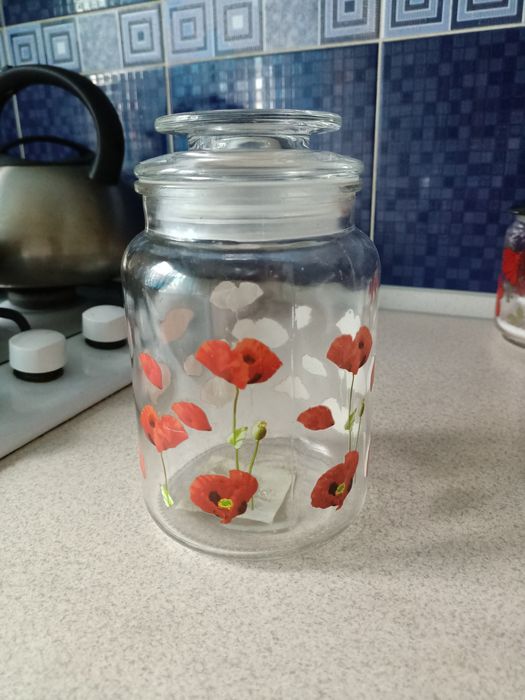 Стеклянная ёмкость для сыпучих банка luminarc маки