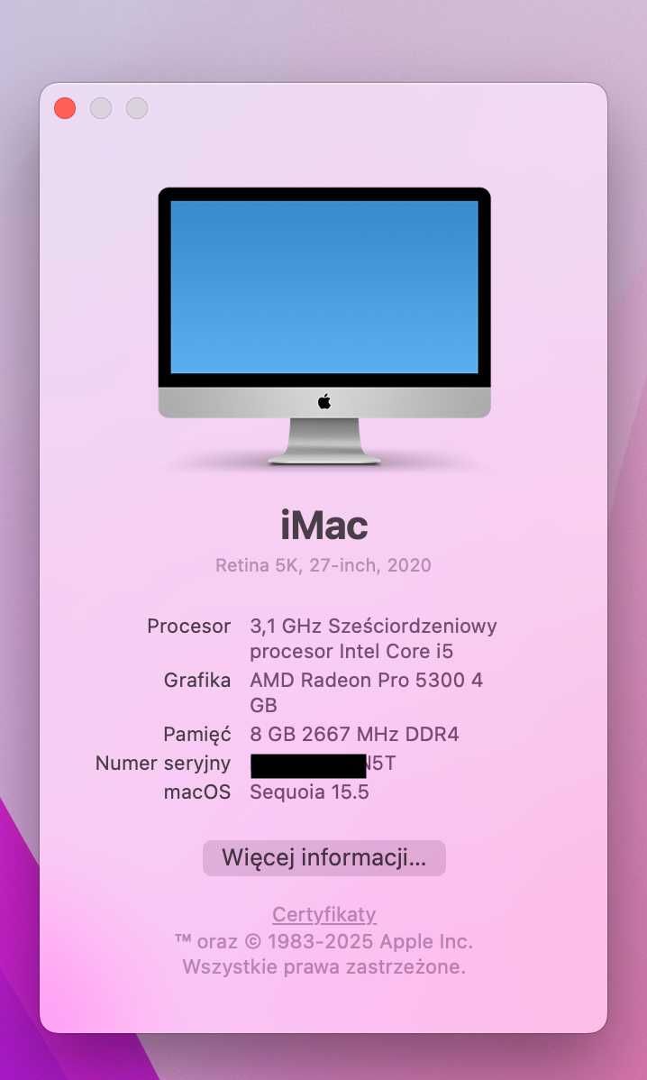 iMac Retina 5K, 27 cali, 2020