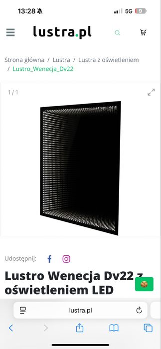 Lustro Wenecja Dv22 oswietleniem LED 80х50см