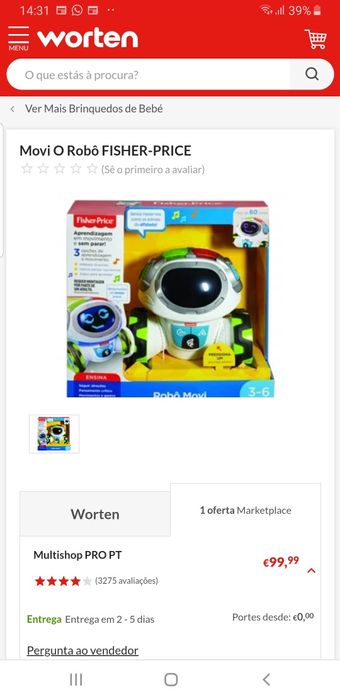 Movi Robot Brinquedo Criança Fischer Price