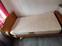 Cama de corpo e meio em pinho mel+colchão+estrado