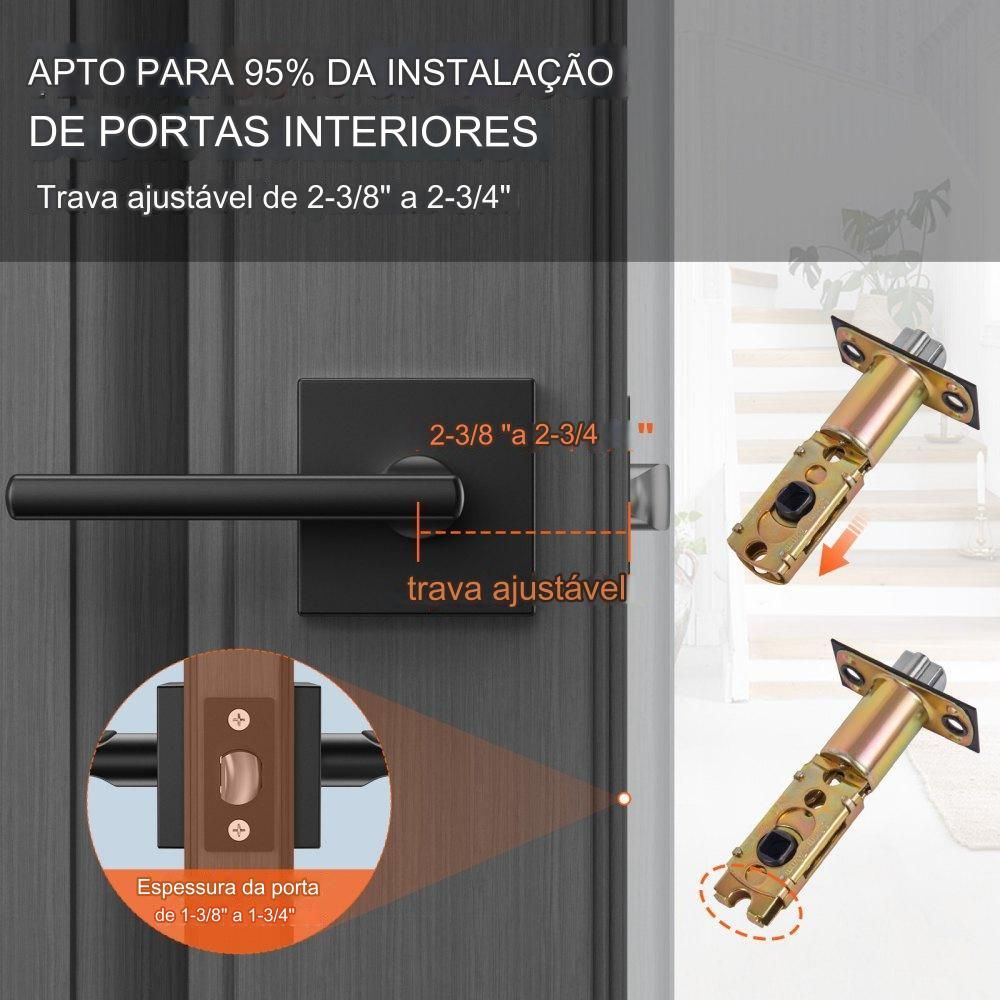 Conjunto de Maçanetas de Porta  - Compatível com Portas de 35-45mm