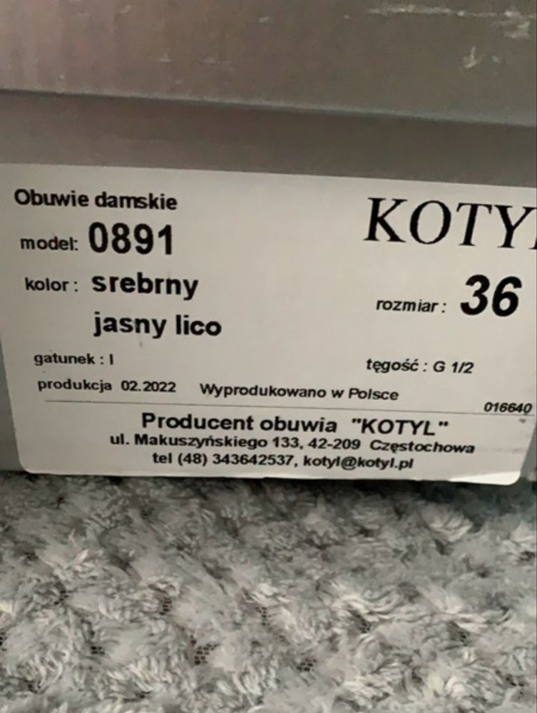 Buty ślubne taneczne kotyl 36