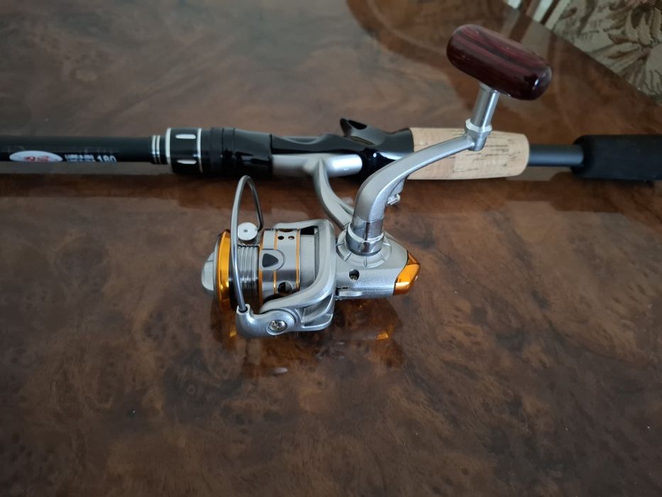 Спининг Новый!!! с катушкой длинна 180 см раскладной+катушка шпуля мет