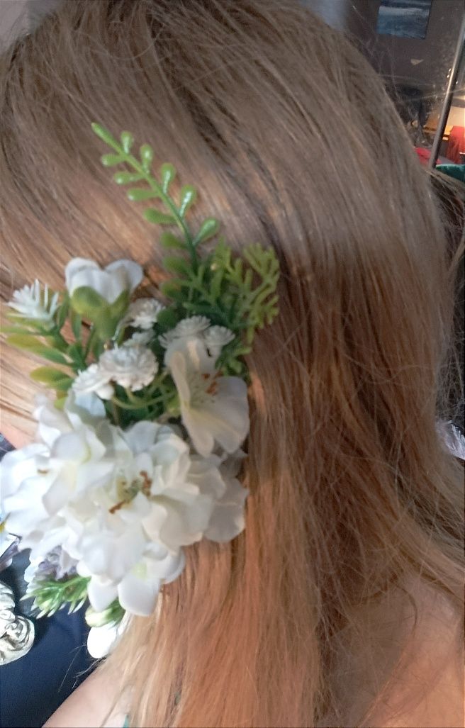 Spinka kwiaty na włosy, ozdoba do włosów, na ślub