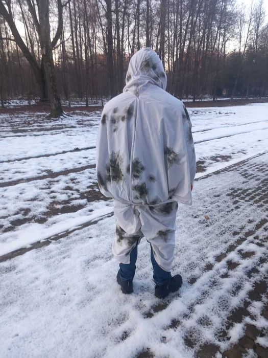 Strój zimowy maskałat, komplet - bluza ponczo, peleryna,rękawice, nowy