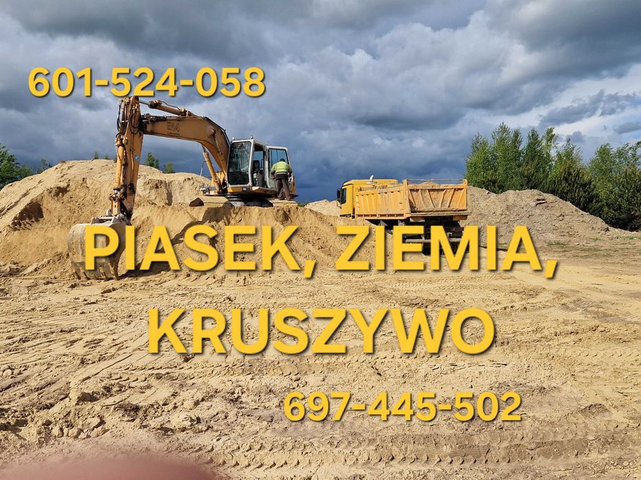 Wymiana gruntu roboty ziemne koparka wywrotka szambo piasek ziemia