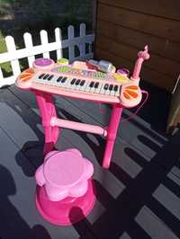 Różowe organy pianino dla dziecka